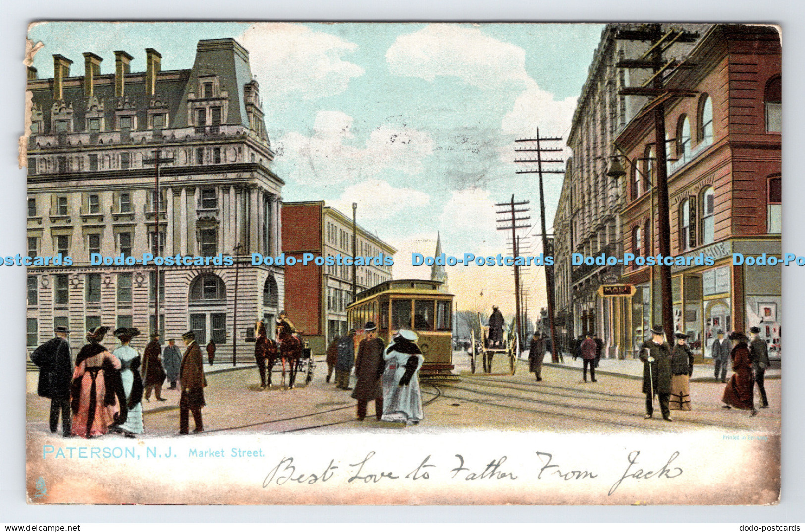 R777696 Paterson N J Market Street Tuck Series No 2071 1907