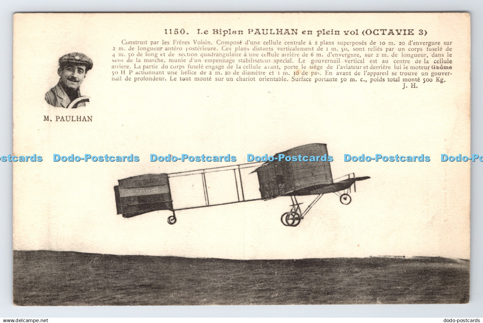 R777758 Le Biplan Paulhan en Plein Vol Octavie J Hauser Paris