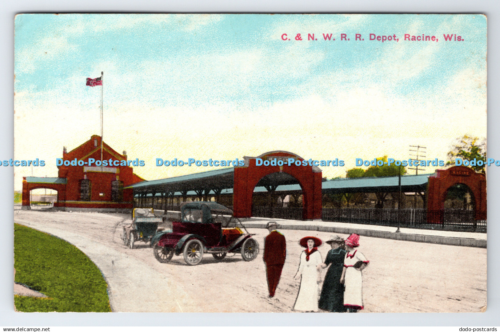 R777986 C and N W R R Depot Racine Wis E C Kropp