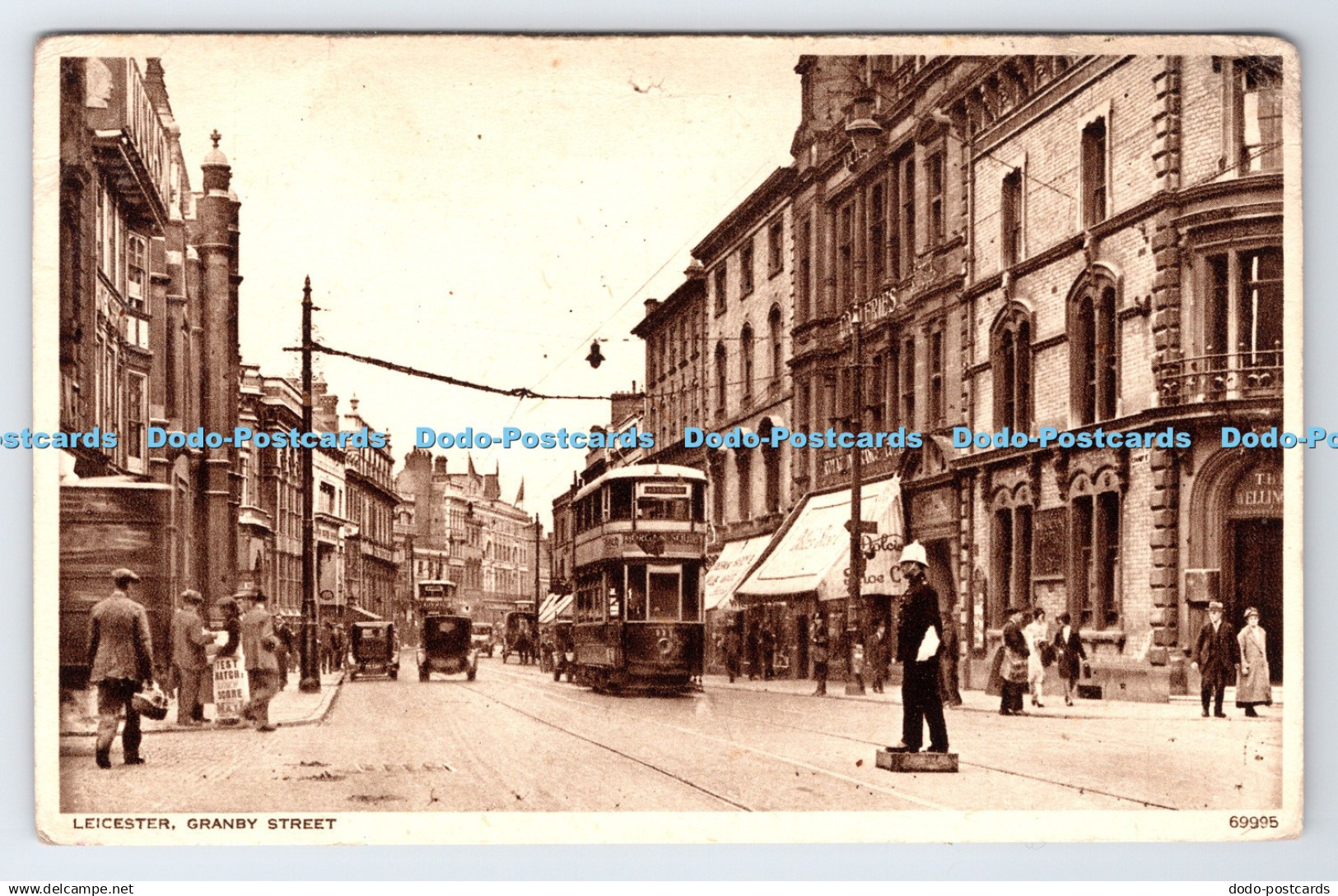 R778684 Leicester Granby Street Tramway Photochrom London Tunbridge Wells