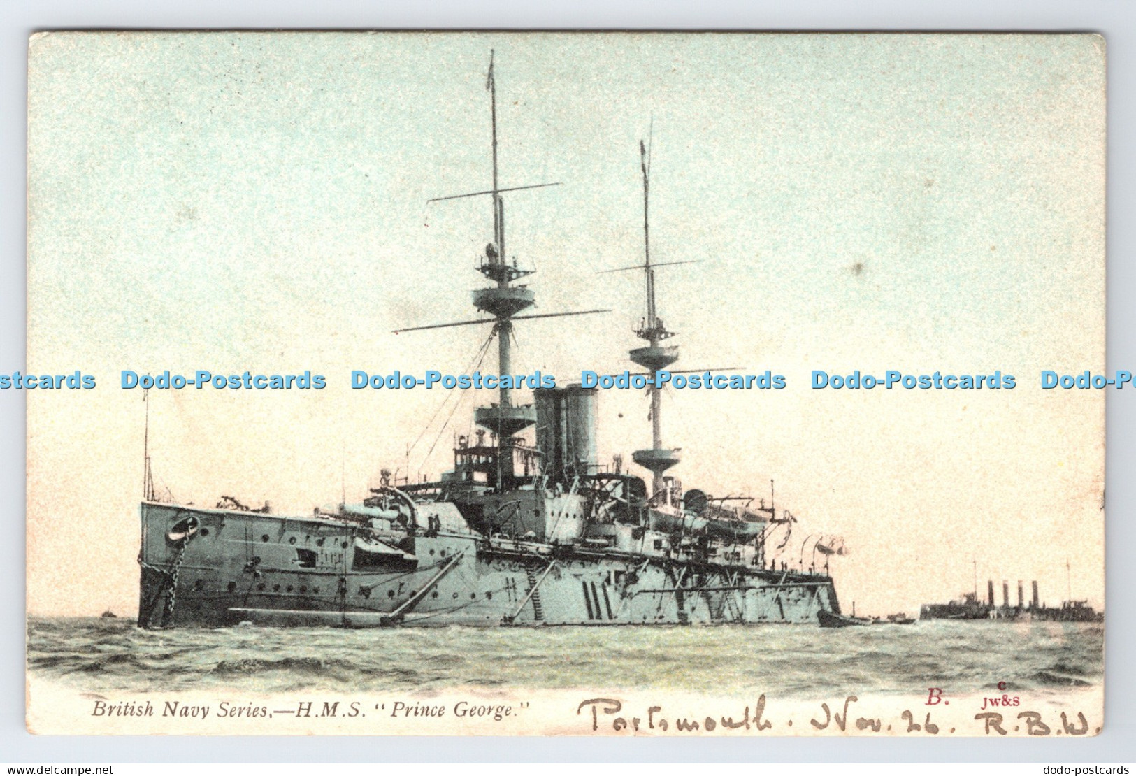 R778785 H M S Prince George British Navy Series PM Portsmouth 1903