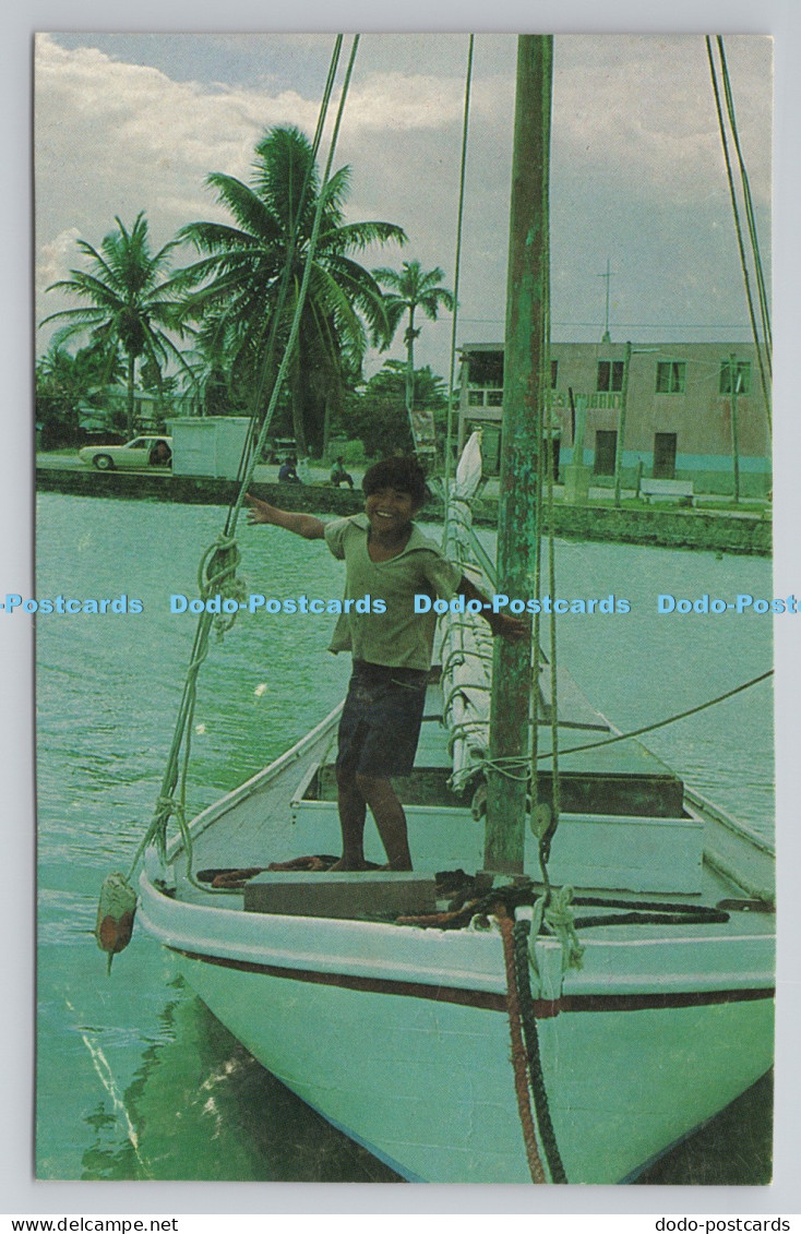 R787230 Fishing Boat at Anchor in Corozal Bay. Belize in Natural Colour. Cubola