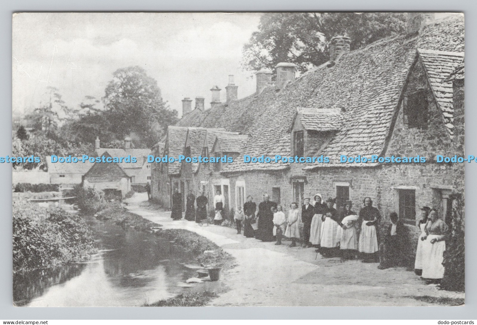 R811035 Arlington Row in the Eighteen Nineties. Arlington Mill. Bibury. The Cots
