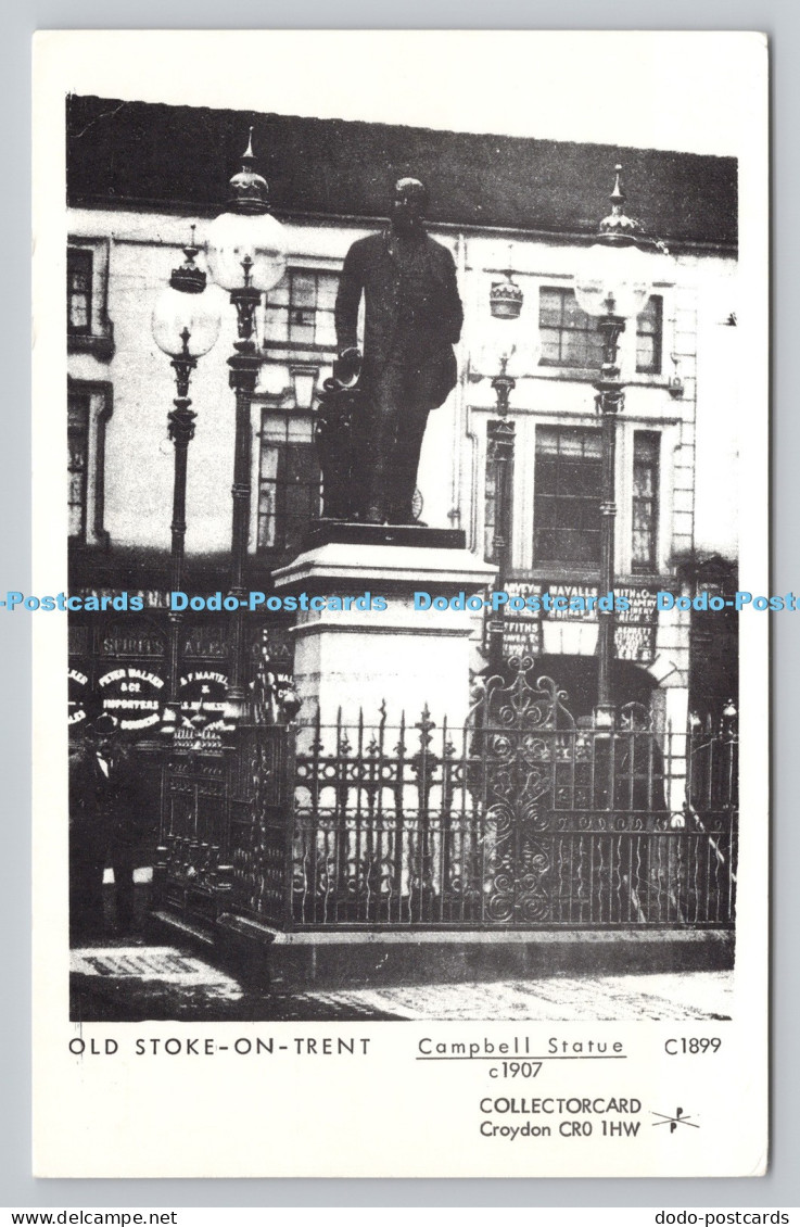 R811448 Old Stoke on Trent. Campbell Statue. Collectorcard. Croydon