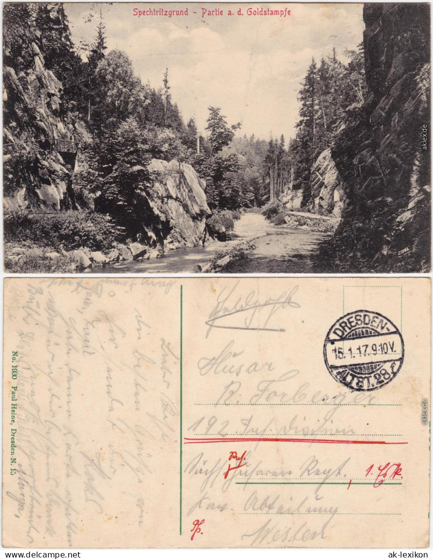 Rabenau Spechtritzgrund - Partie a. d. Goldstampfe 1917