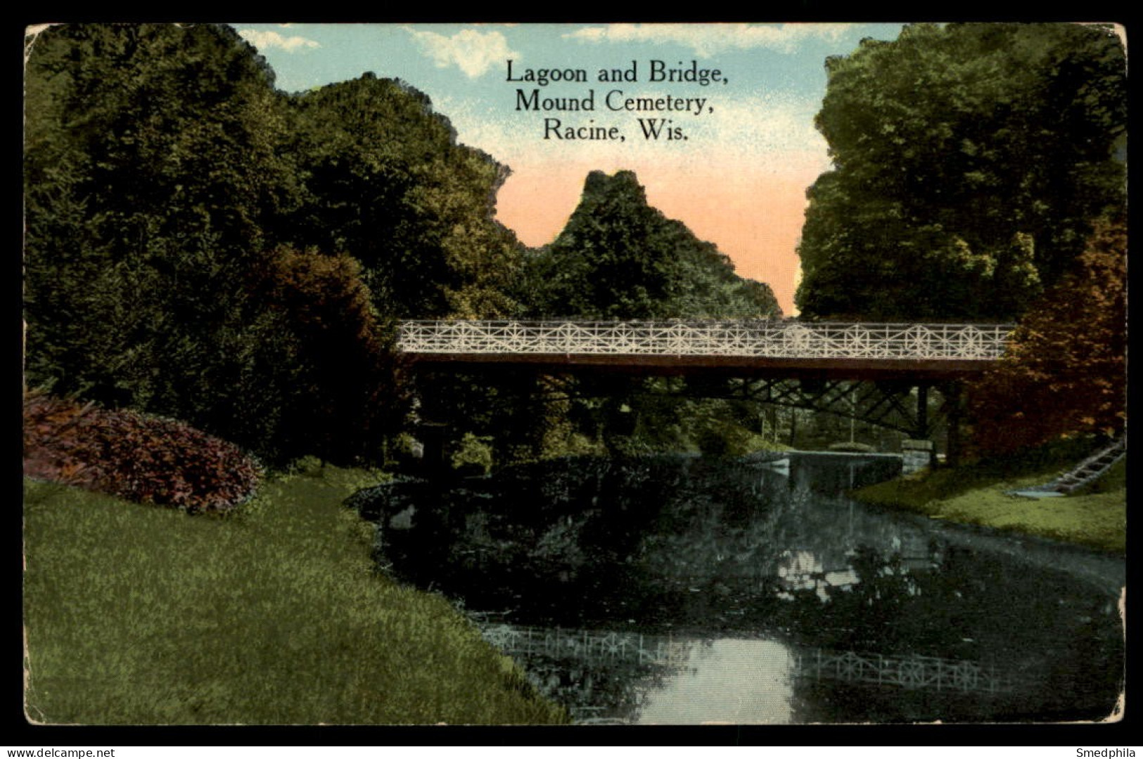 Racine - Lagoon And Bridge, Mound Cemetery