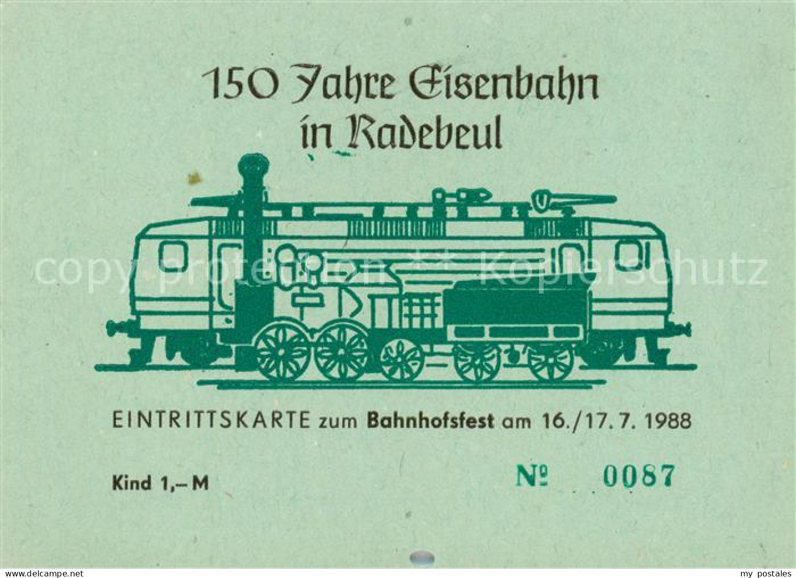 Radebeul Eintrittskarte 150 Jahre Eisenbahn in Radebeul