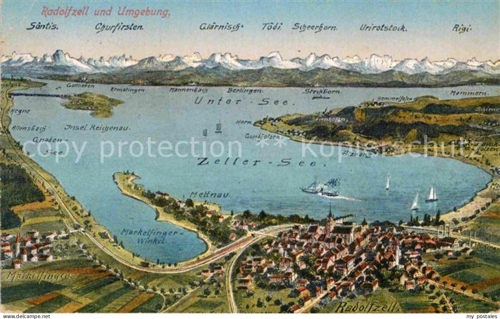 Radolfzell Bodensee Panoramakarte