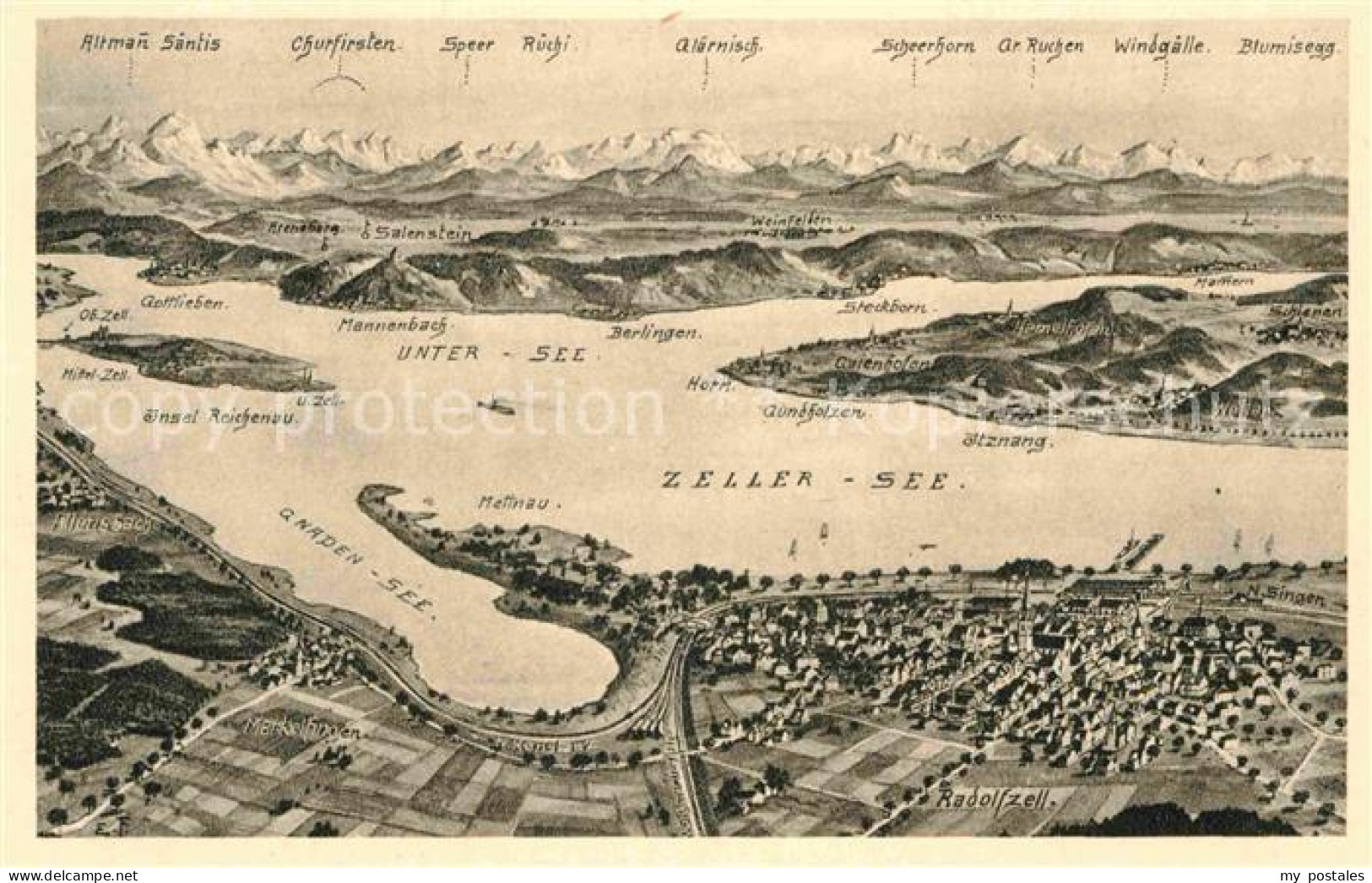Radolfzell Bodensee Panoramakarte