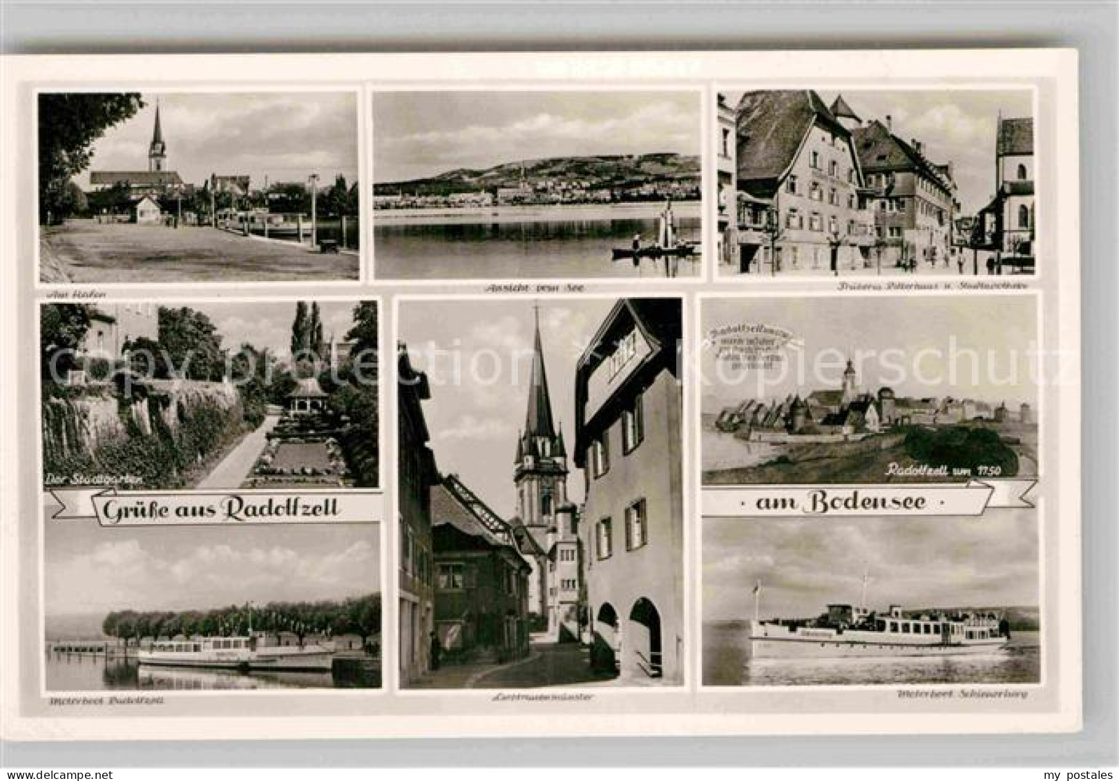 Radolfzell Bodensee Stadtgarten Motorboot Radolfzell Liebfrauenmuenster Ritterha