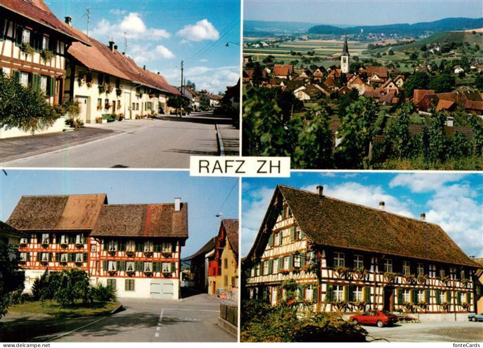Rafz ZH Teilansichten Fachwerkhaeuser Panorama