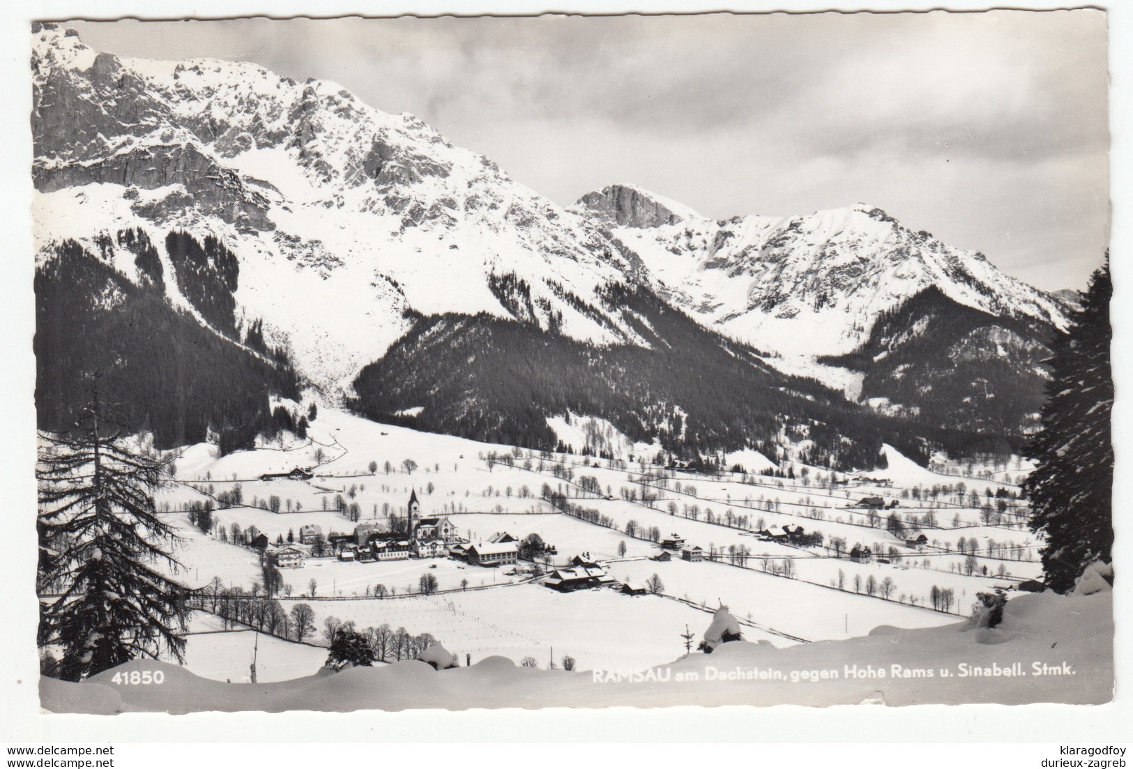 Ramsau am Dachstein, Slogan Pmk old postcard travelled 196? b170907