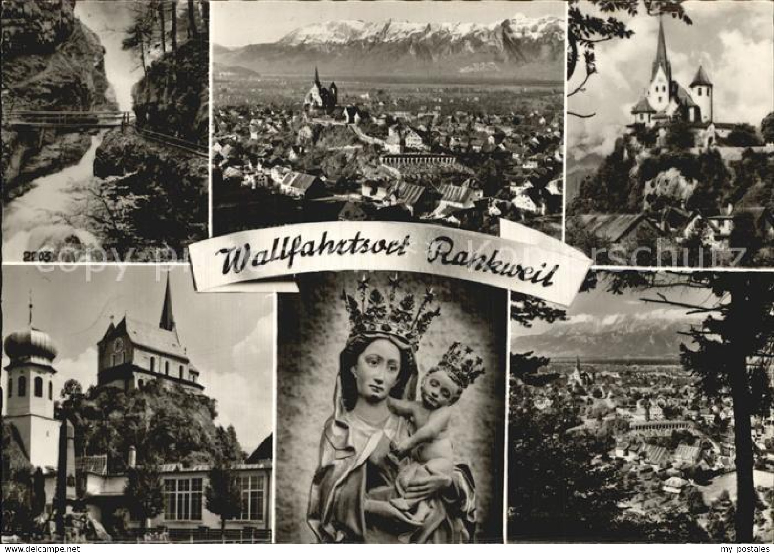 Rankweil Vorarlberg Schlucht Gesamtansicht Alpenpanorama Liebfrauenkirche Heilig