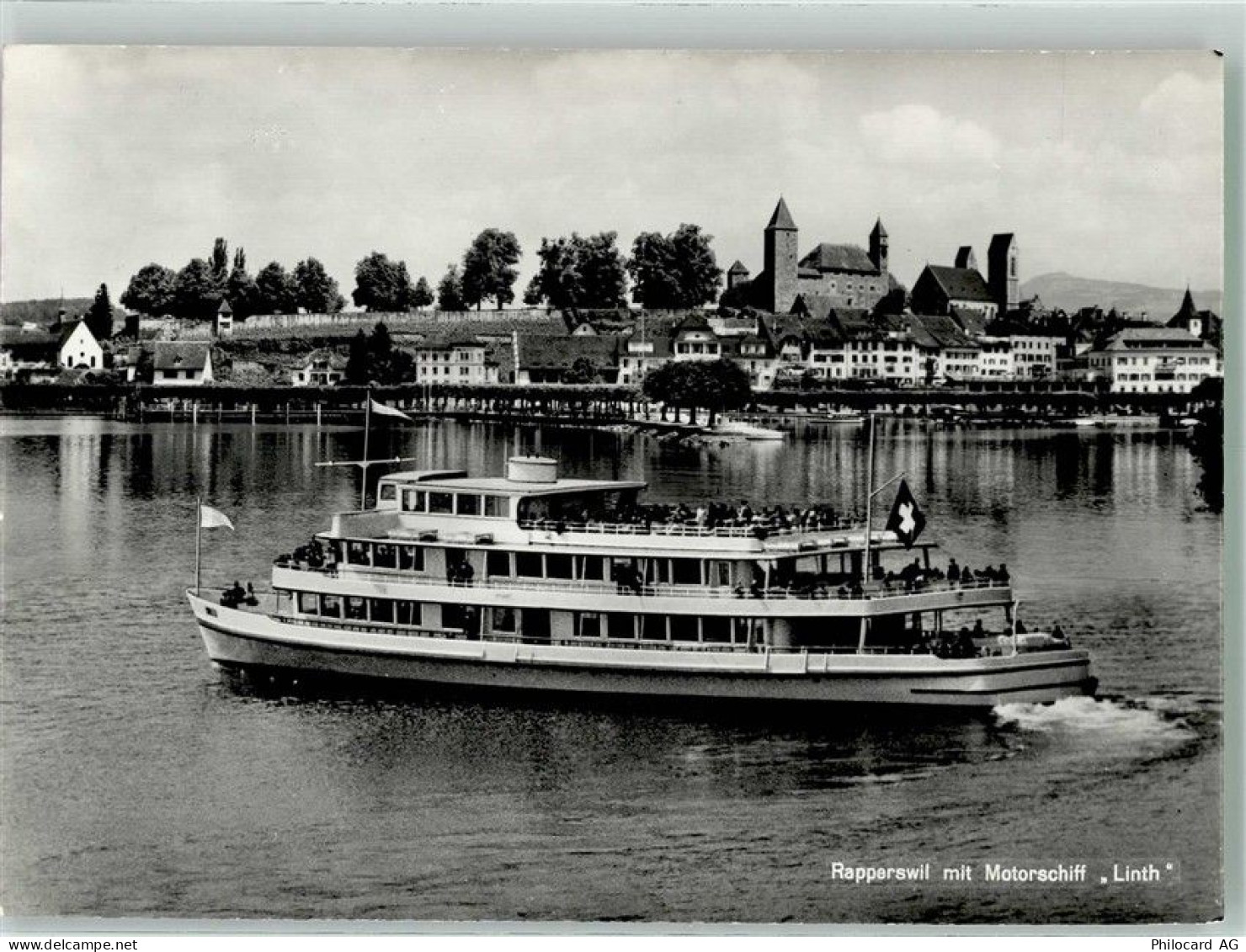 Rapperswil Jona Motorschiff Linth auf dem Zürichsee Photoglob 2444 Binne... - 38226701