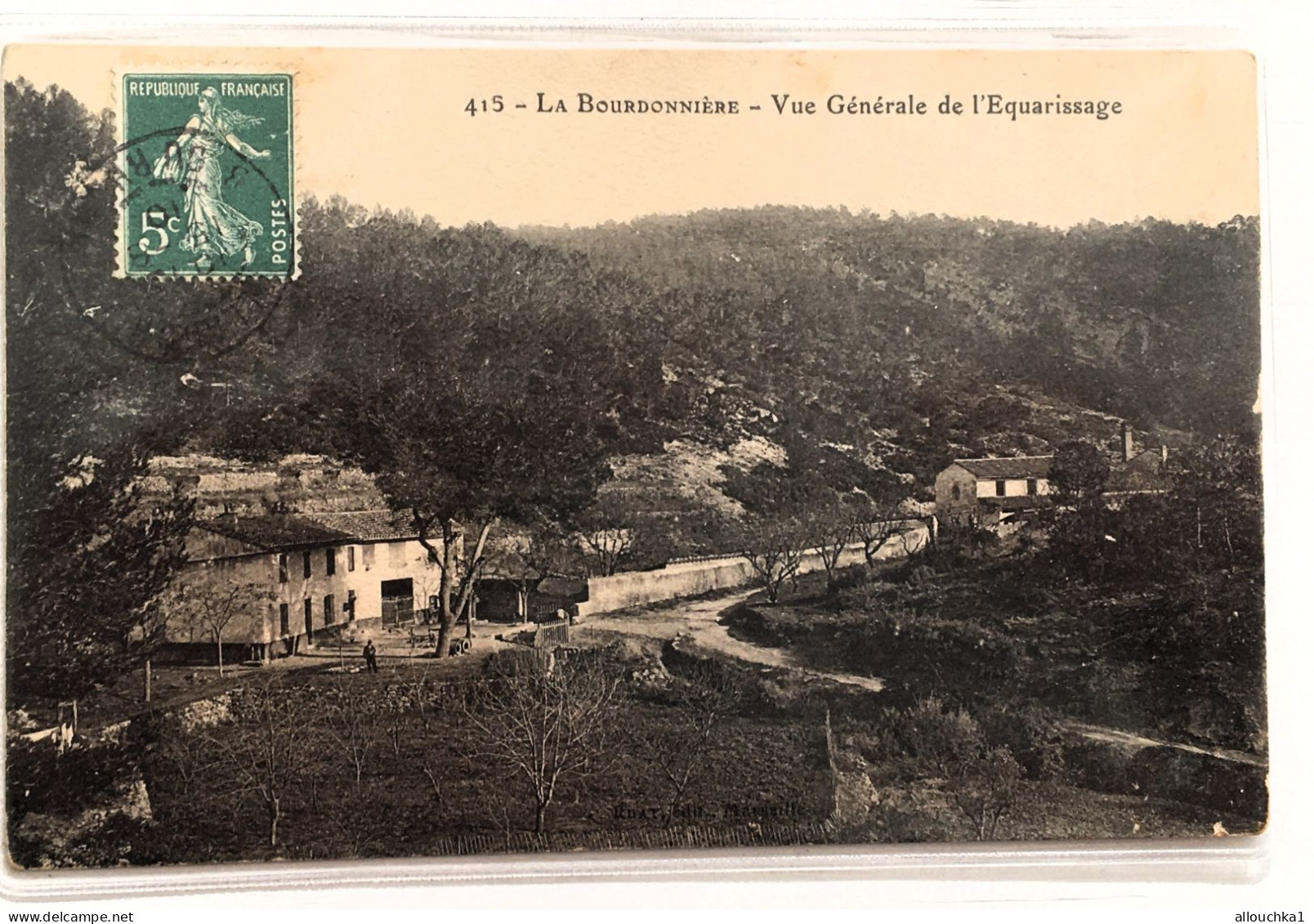Rare 1909-La Bourdonnière vue Equarrissage ALLAUCH [13]B-du-Rhône-Photo Carte Postale Top Cpa-Allauch Banlieue Marseille