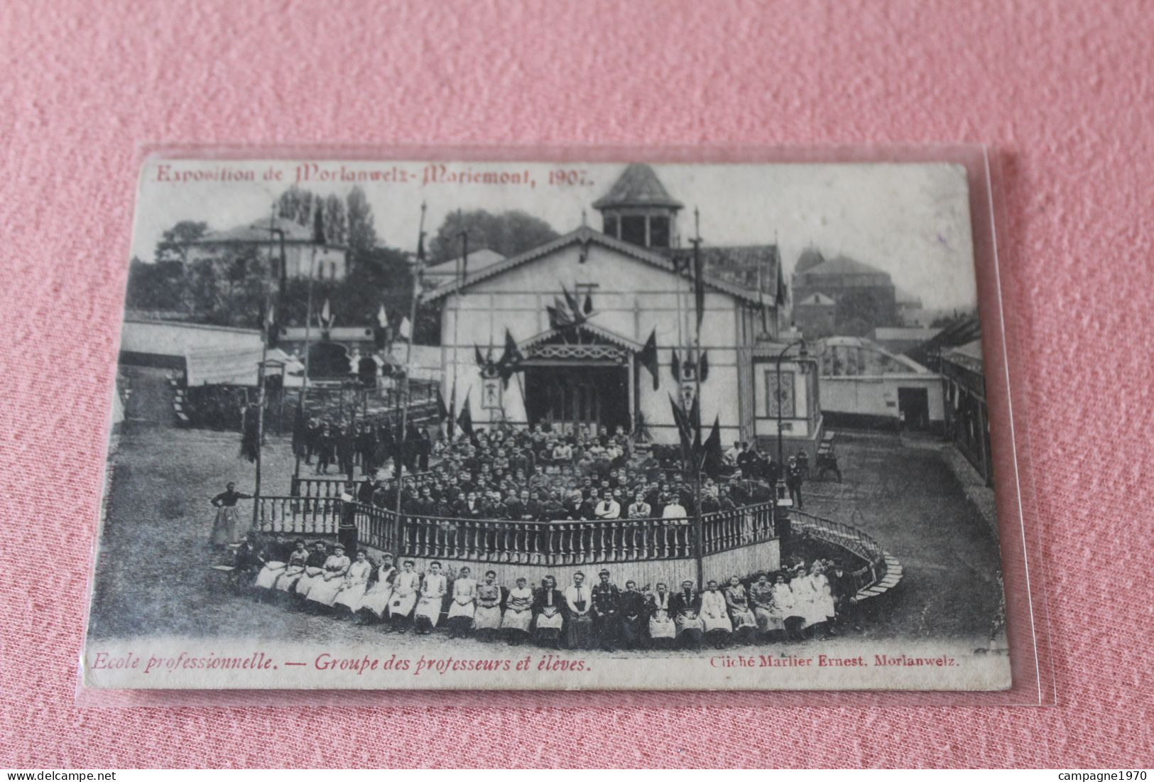 RARE CPA (1) - MORLANWELZ MARIEMONT - EXPOSITION 1907 - ECOLE PROFESSIONNELLE - PROFESSEURS ET ELEVES