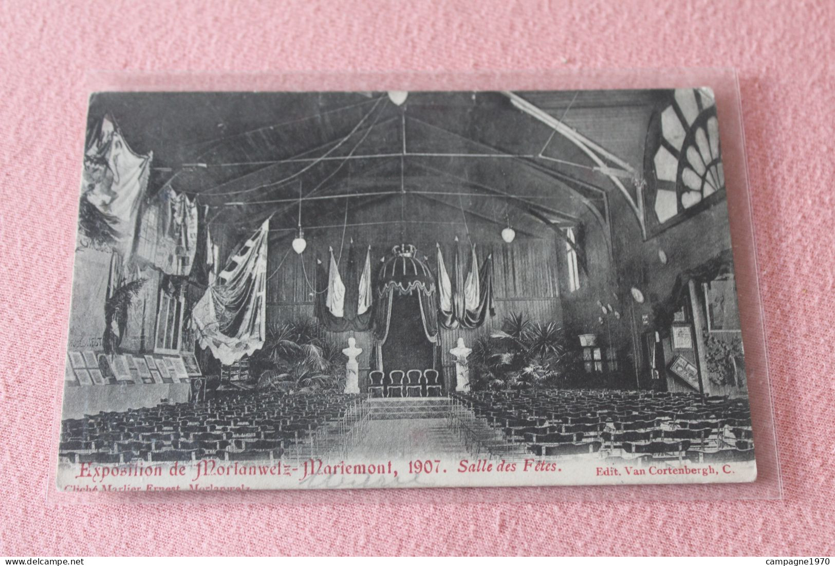 RARE CPA (2) - MORLANWELZ MARIEMONT - EXPOSITION 1907 - SALLE DES FETES