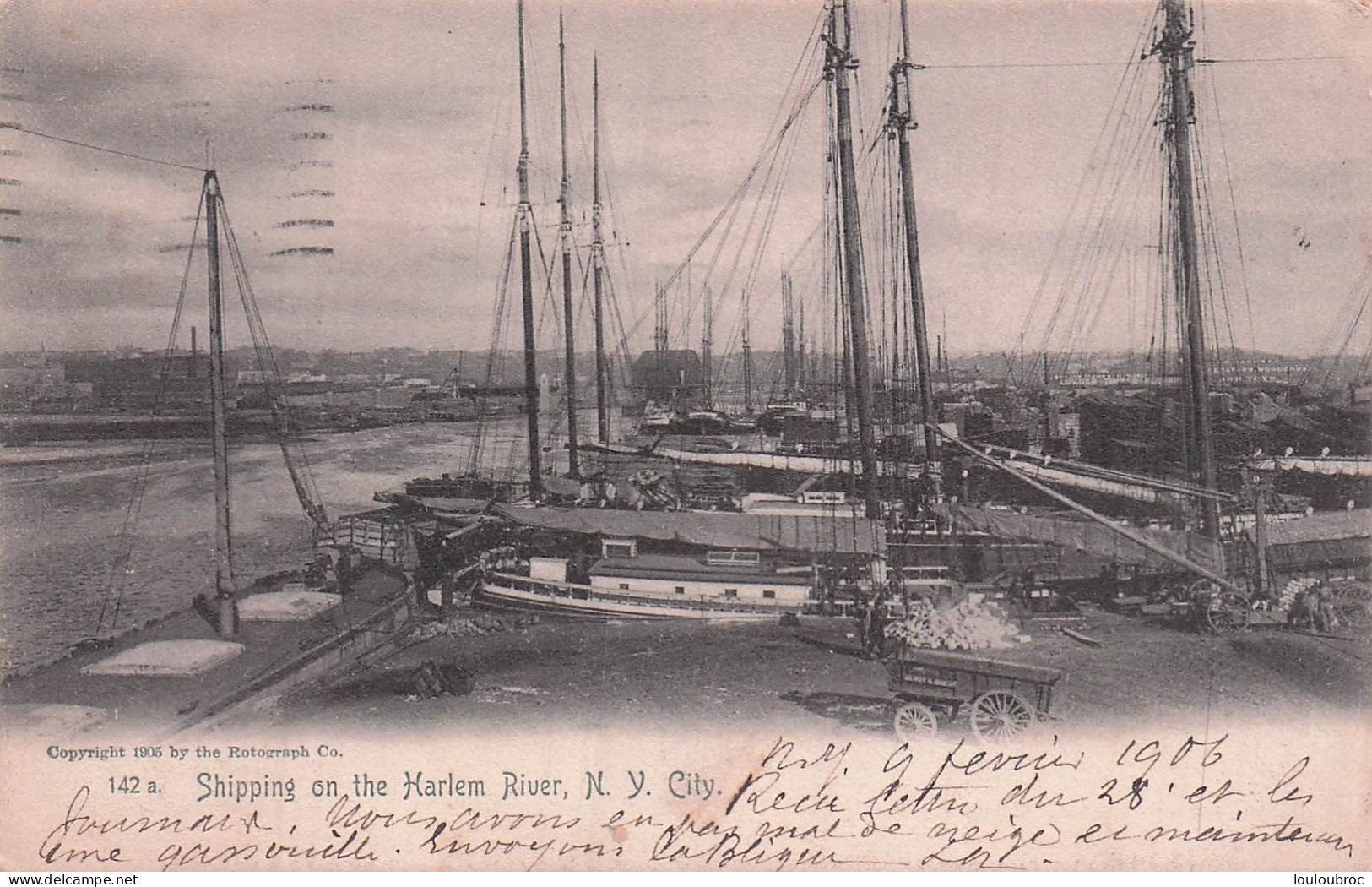 RARE NEW YORK CITY SHIPPING ON THE HARLEM RIVER