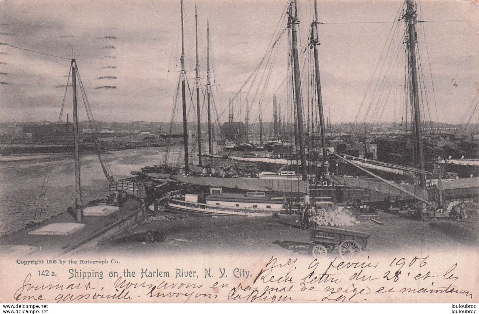 RARE NEW YORK CITY SHIPPING ON THE HARLEM RIVER