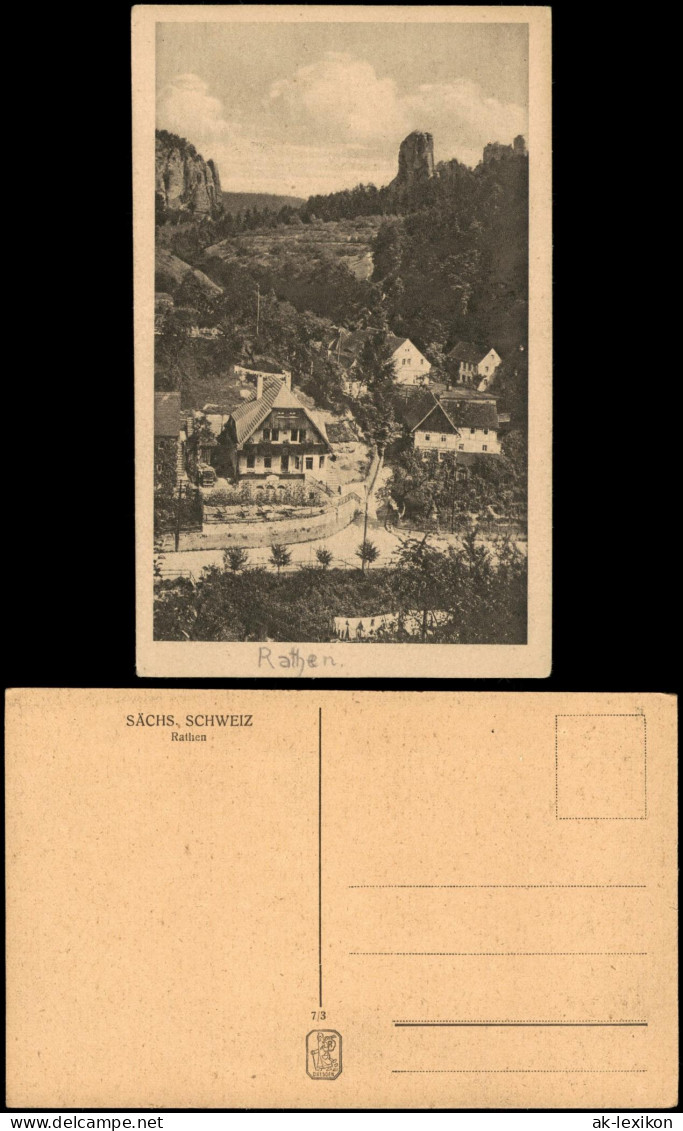 Rathen Deutschland - Sachsen - Rathen Ortsansicht mit Bastei 1897