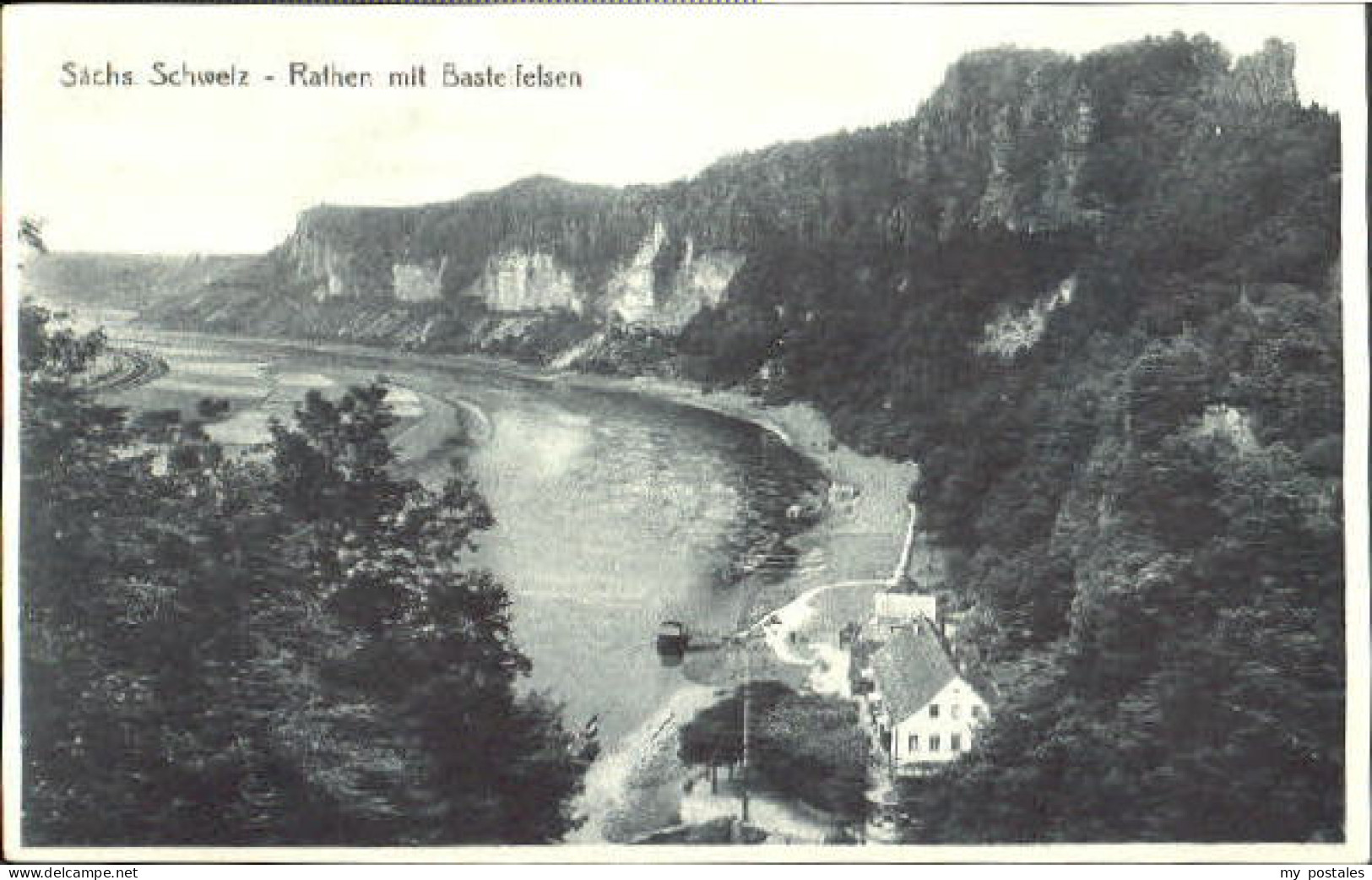 Rathen Saechsische Schweiz Rathen Basteifelsen ungelaufen ca. 1920
