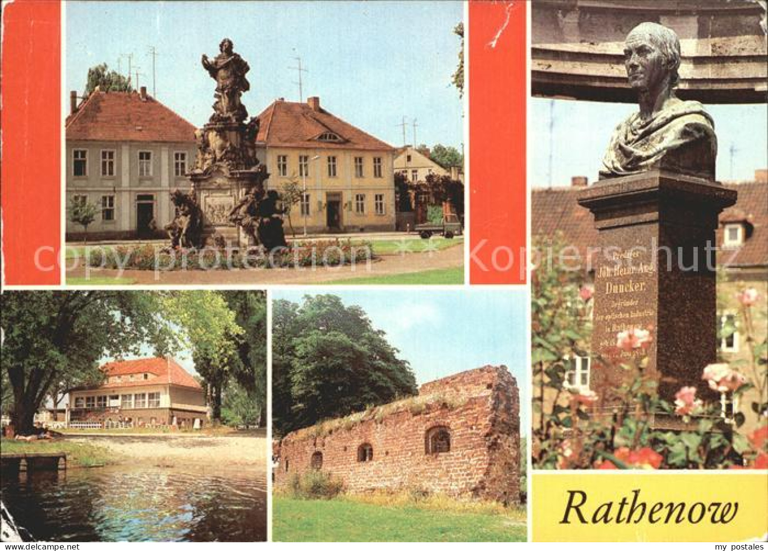 Rathenow Kurfuersten Denkmal Duncker Denkmal Waldschwimmbad Stadtmauer