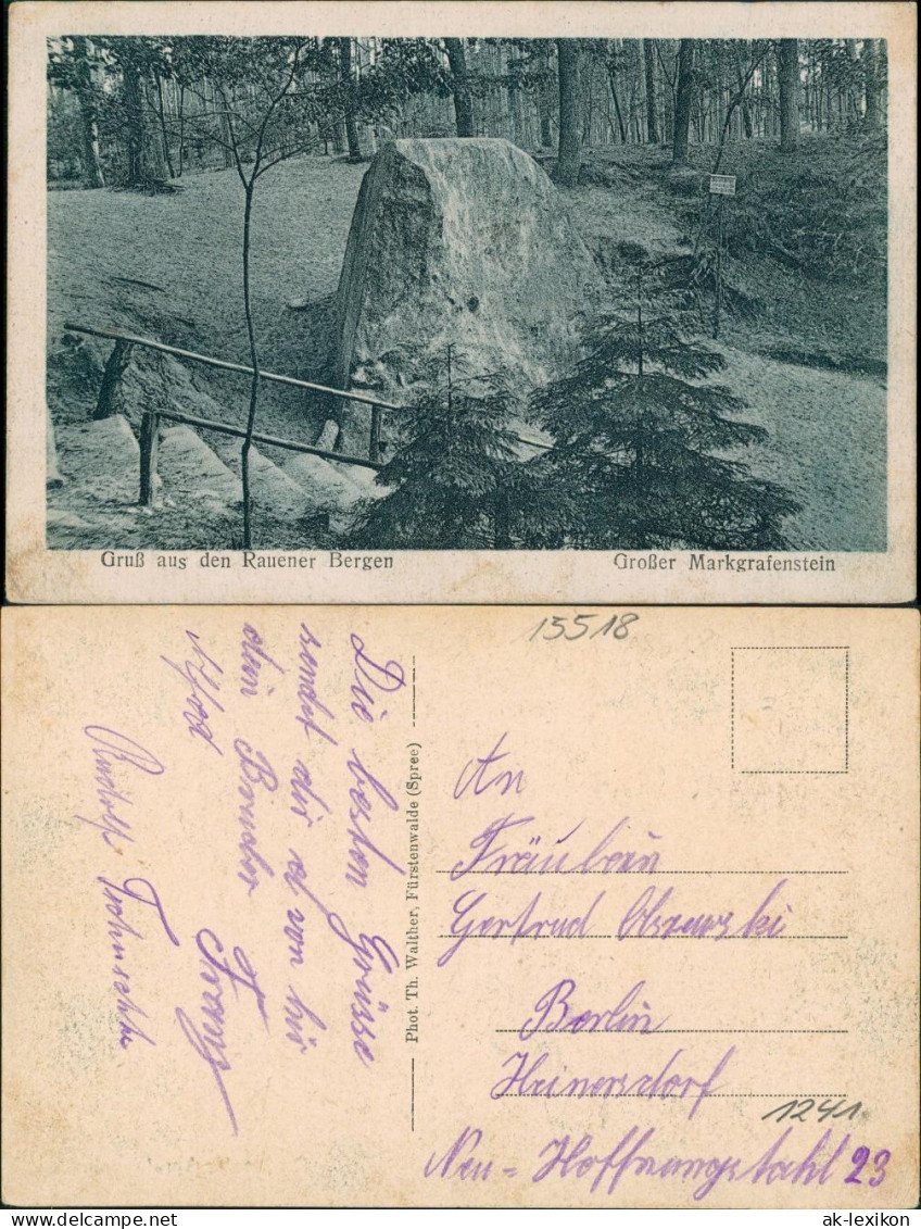 Rauen (Mark)-Spreenhagen Rauener Berge - Großer Margrafenstein 1928