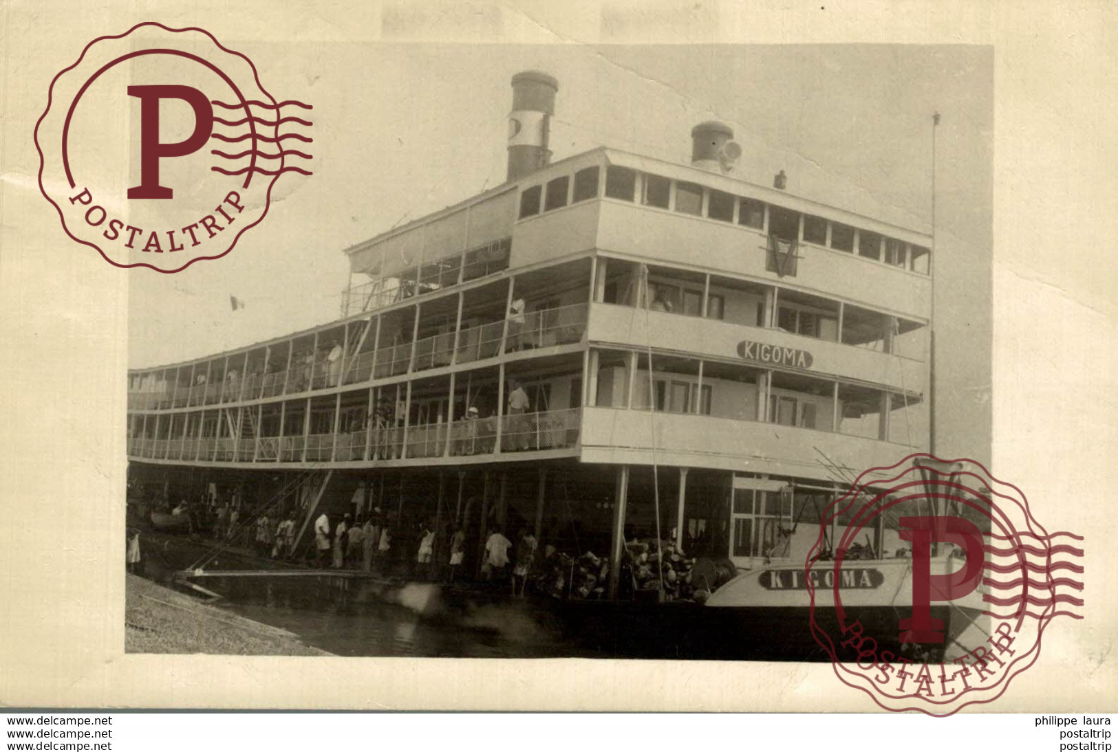 REAL FOTO POSTCARD KIGOMA   CONGO BELGE    Bâteaux - Paquebots
