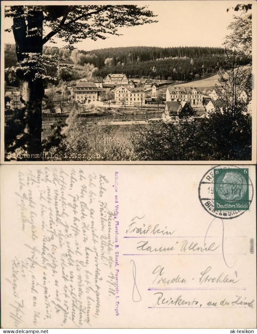 Rechenberg Bienenmühle Panorama-Ansicht Foto Ansichtskarte  1938