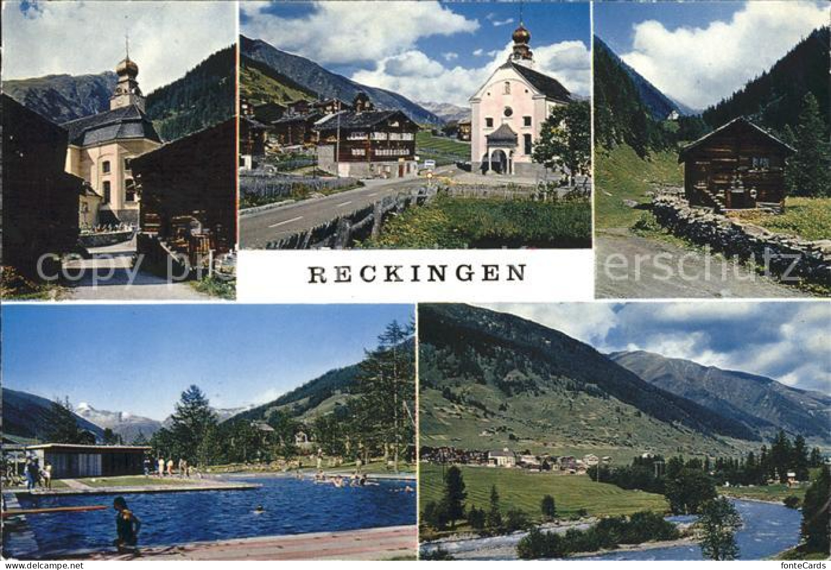 Reckingen Goms Schwimmbad Kirche Huette