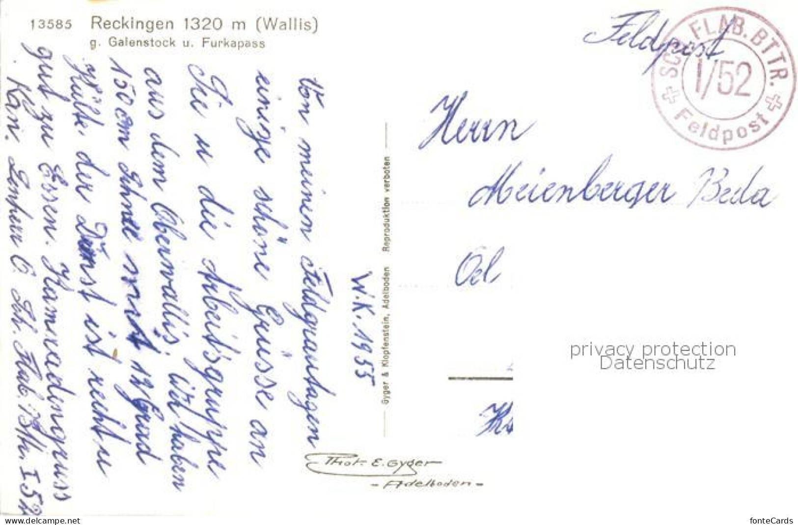 Reckingen Goms VS mit Galenstock und Furkapass