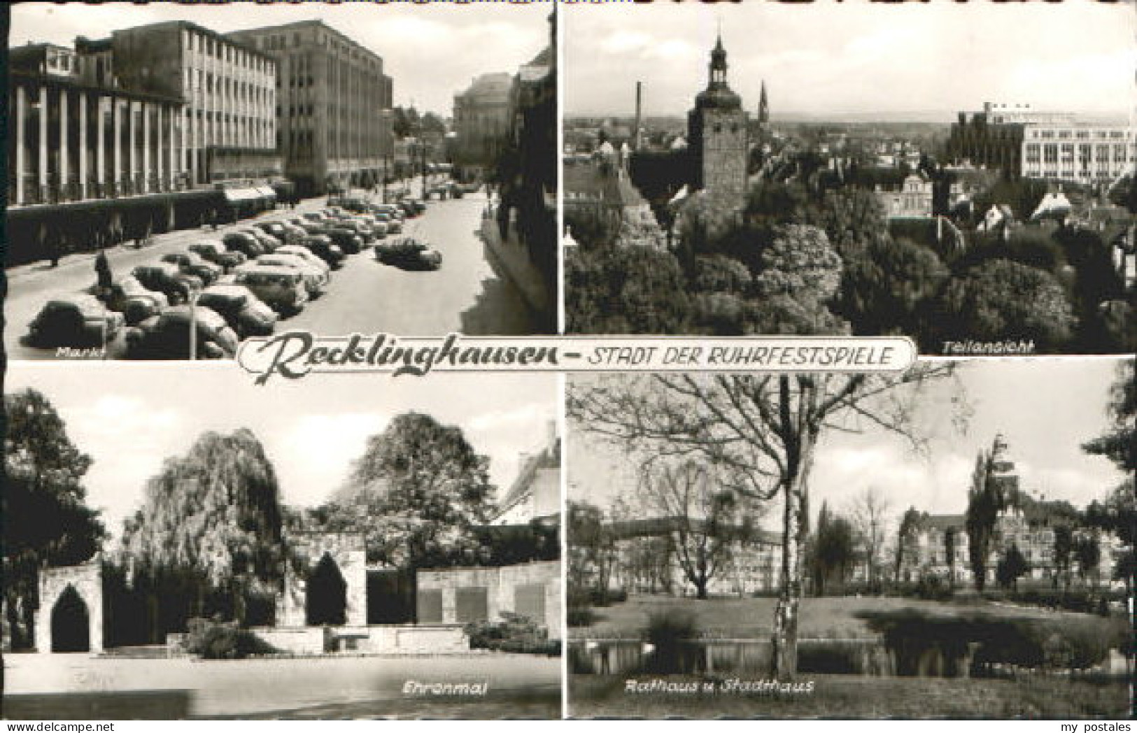 Recklinghausen Westfalen Recklinghausen Ehrenmal Rathaus x 1958