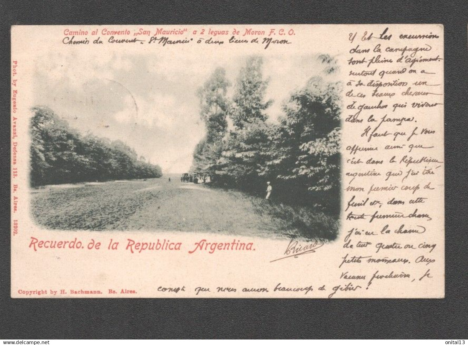 RECUERDO DE LA REPUBLICA ARGENTINA  / MORON  CAMINO AL COVENTO SAN MAURICIO XW396