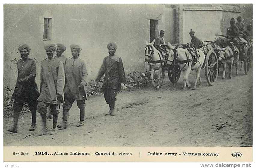 ref 922- guerre 1914-18- indian army -india -inde -carte bon etat -