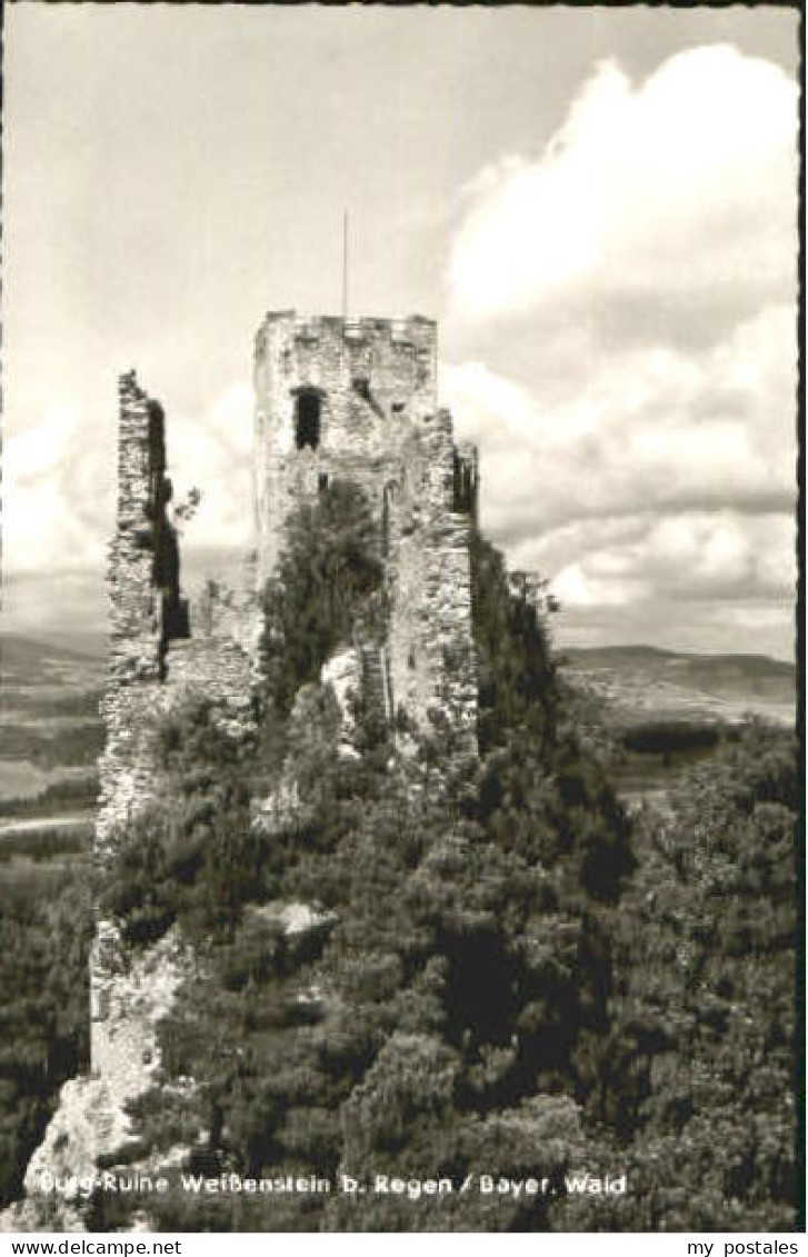 Regen Ruine Weissenstein bei Regen ungelaufen ca. 1955