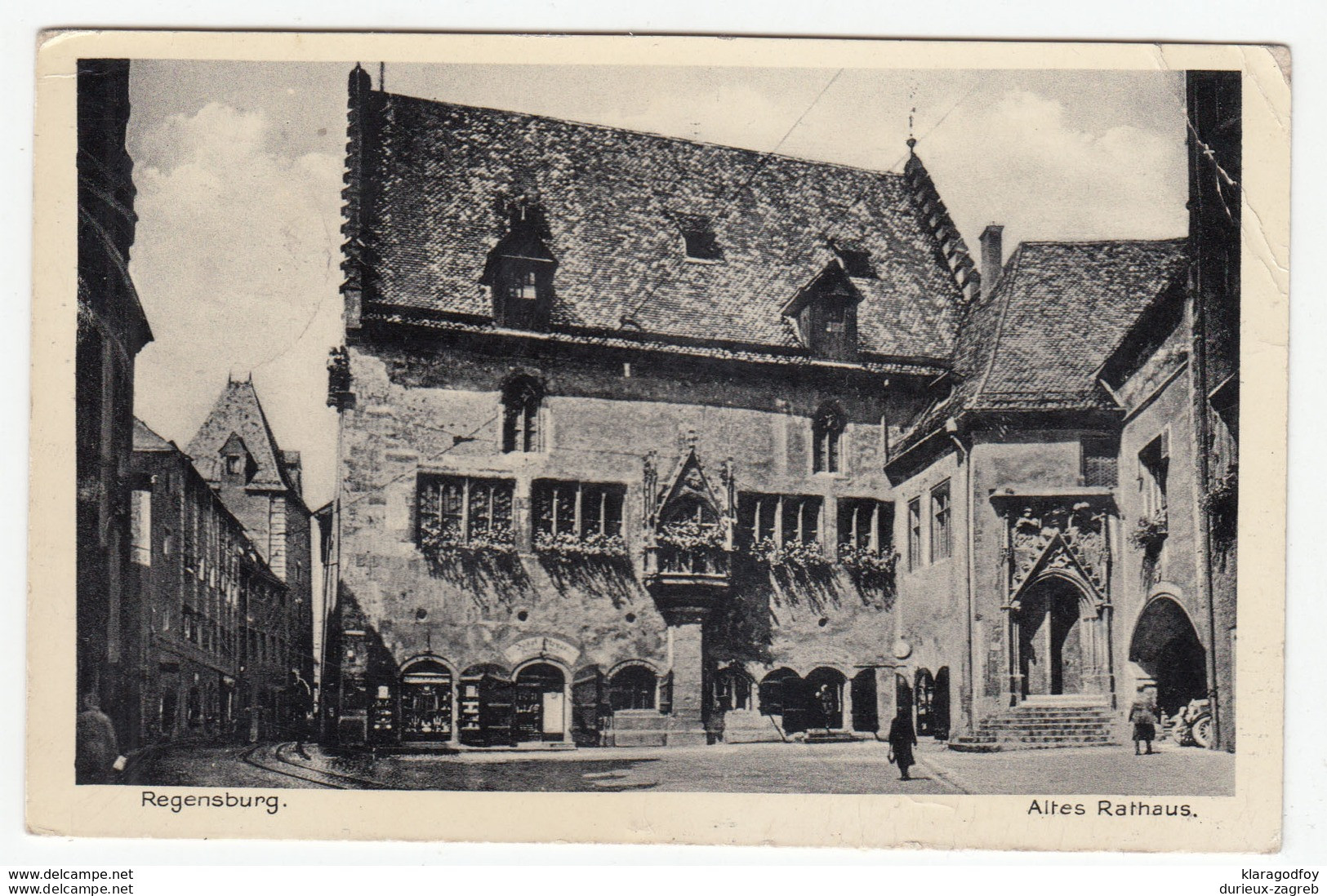 Regensburg, Altes Rathaus old postcard travelled 1943 Regensburg Pmk b180122