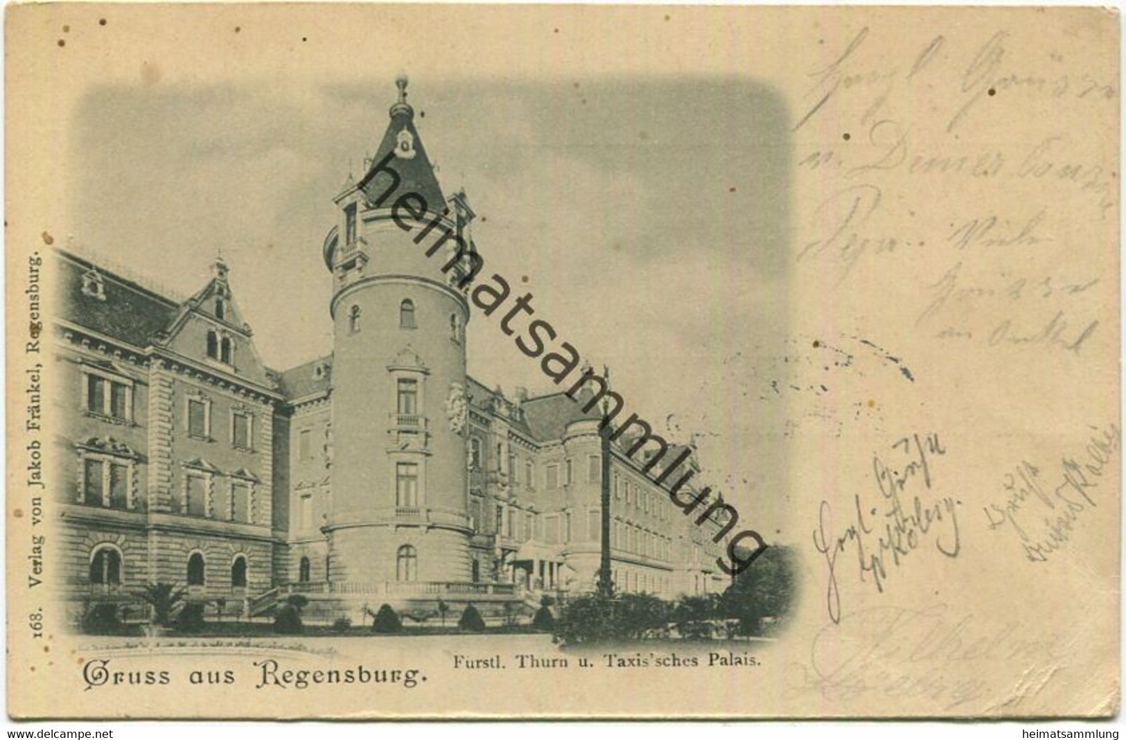Regensburg - Thurn und Taxis Palais - Verlag Jakob Fränkel Regensburg - gel. 1900