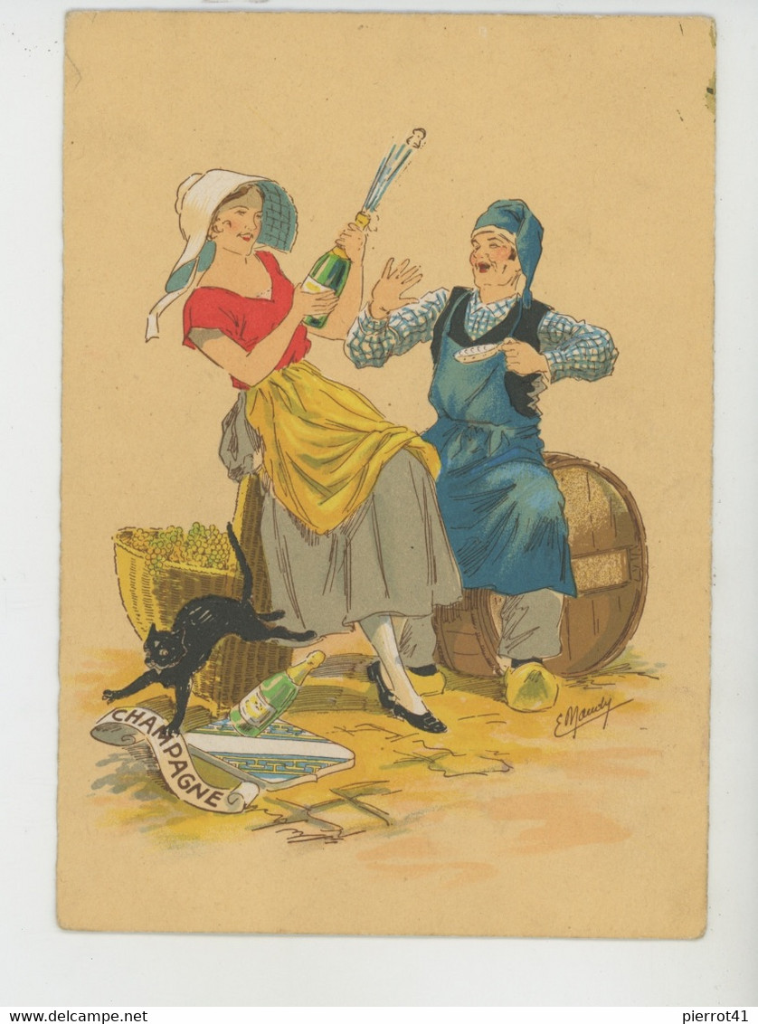 REGIONS - CHAMPAGNE -  Jolie carte fantaisie signée MAUDY