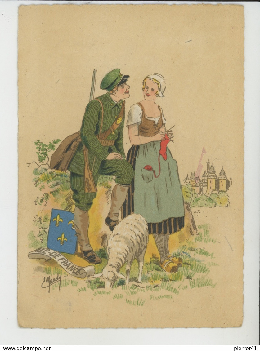 REGIONS - ILE DE FRANCE - Jolie carte fantaisie signée MAUDY