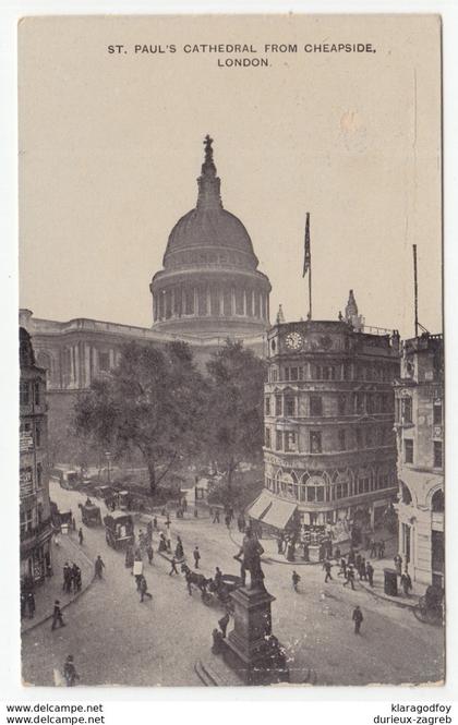 St. Paul's Cathedral from Cheapside old unused postcard b200225