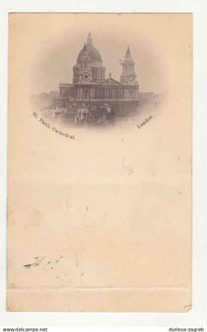 St. Paul's Cathedral, London old postcard posted 1898 b250520