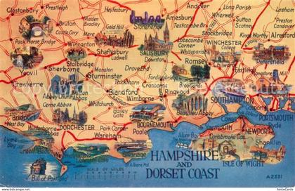 Dorchester  West Dorset UK Karte Hampshire and Dorset Coast