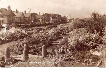 England 1966 Great Yarmouth Venetian Waterways vintage postcard