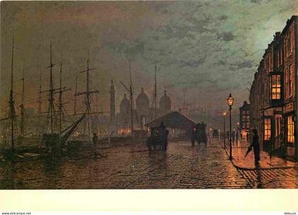 Angleterre - Hull - Art Peinture - Atkinson Grimshaw - Princes Dock Hull 1887 - Yorkshire - England - Royaume Uni - UK -