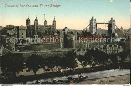 London Tower of London and Tower Bridge