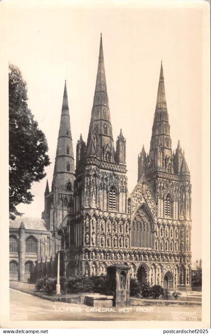 uk3269 lichfield cathedral west front staffordshire real photo uk