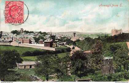 [-5%] ROYAUME-UNI - Armagh from E - colorisé - vue sur la ville - Carte Postale Ancienne