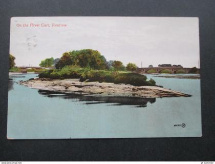 AK GB Schottland 1923 On the River Cart, Renfrew. Renfrewshire. gesendet nach Pesth Ungarn. Valentine's Series