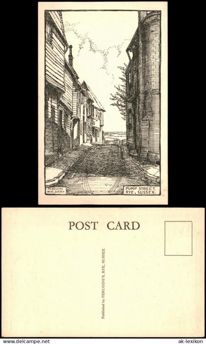 Rye (East Sussex) PUMP STREET RYE SUSSEX (Künstlerkarte, Art Design) 1940