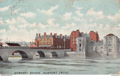 B282 Wales 1906 Newport Bridge Newport Mon vintage postcard